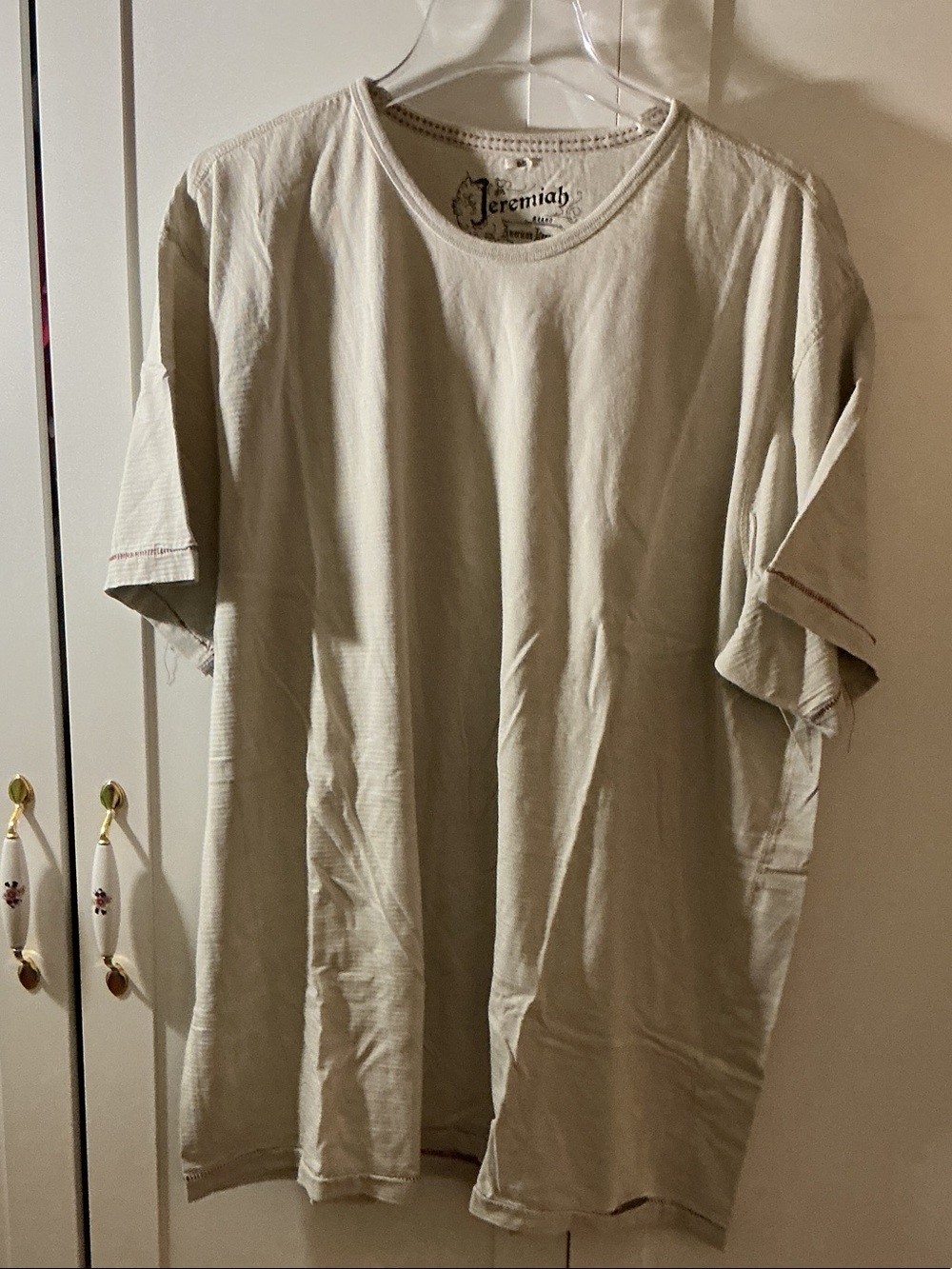 Jeremiah Men's Short Sleeve Crewneck T‑Shirt in Light Beige